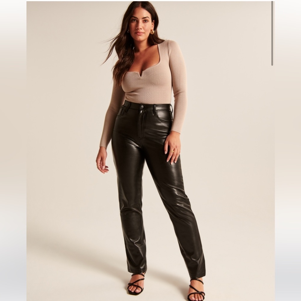 Abercrombie curve love leather pants